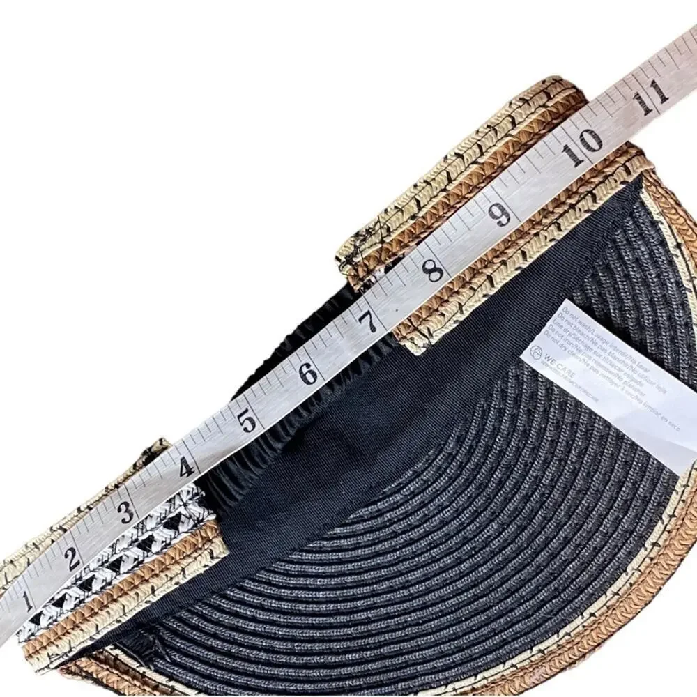 I Am Braided Black and Tan Paper Visor Women's One Size NWT